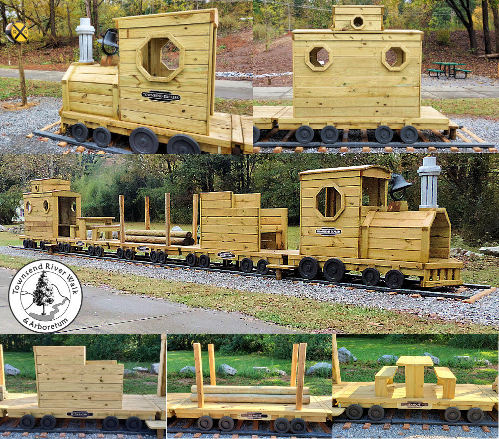 The Townsend Express and Various Cars at the Townsend River Walk & Arboretum